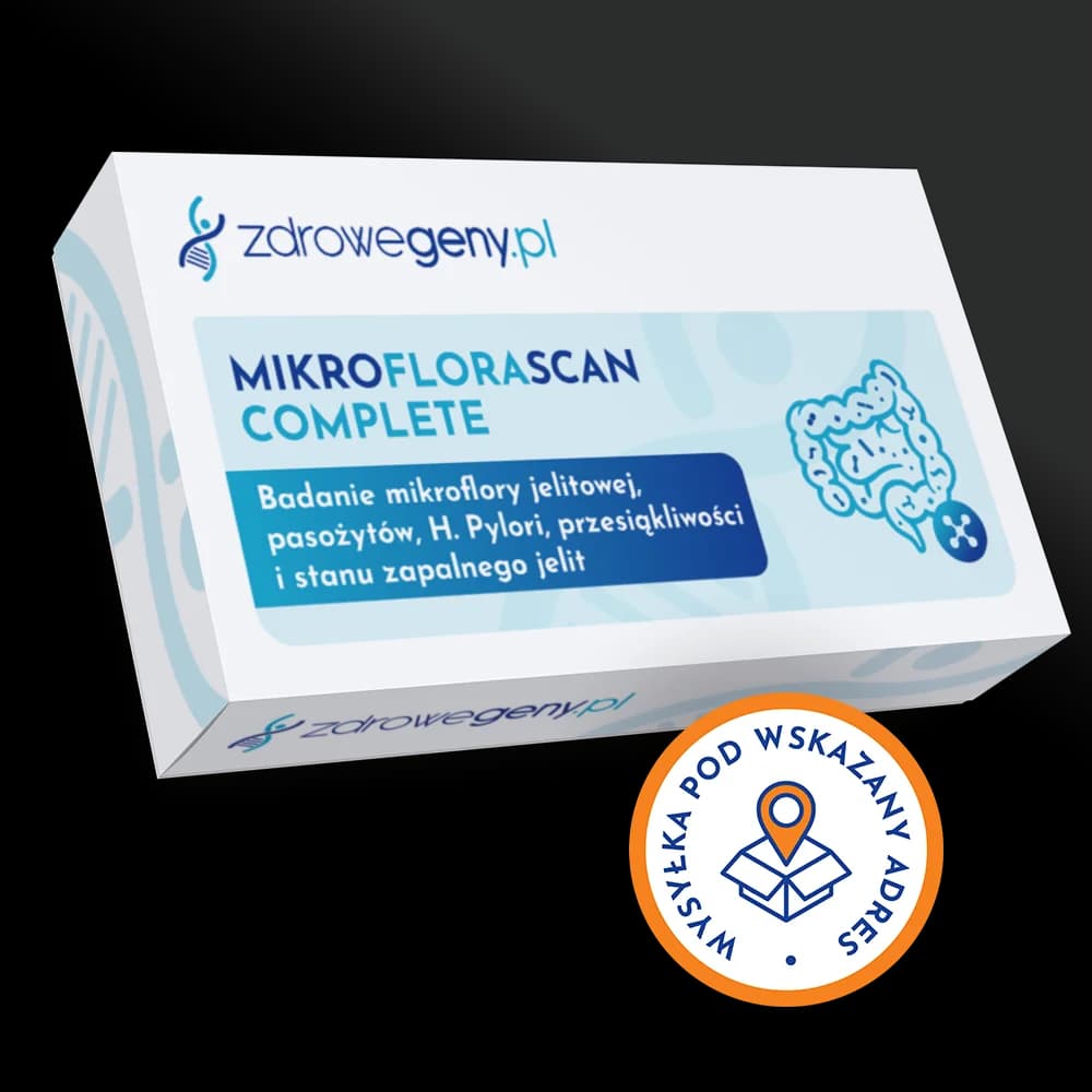 MikroFloraScan COMPLETE - badanie mikroflory jelitowej, pasożytów, H. Pylori, przesiąkliwości i stanu zapalnego jelit